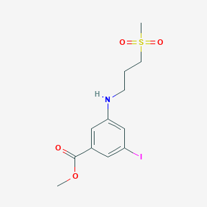 molecular formula C12H16INO4S B12600088 Methyl 3-iodo-5-{[3-(methanesulfonyl)propyl]amino}benzoate CAS No. 913626-01-4