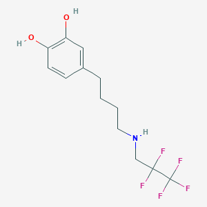 molecular formula C13H16F5NO2 B12600133 4-{4-[(2,2,3,3,3-Pentafluoropropyl)amino]butyl}benzene-1,2-diol CAS No. 646520-32-3