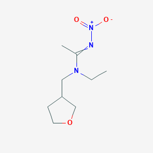 molecular formula C9H17N3O3 B12600151 N-Ethyl-N'-nitro-N-[(oxolan-3-yl)methyl]ethanimidamide CAS No. 648880-33-5
