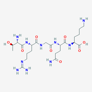 molecular formula C23H44N10O8 B12600158 L-Threonyl-N~5~-(diaminomethylidene)-L-ornithylglycyl-L-glutaminyl-L-lysine CAS No. 647375-79-9