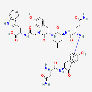 molecular formula C46H58N10O12 B12600165 L-Asparaginyl-L-tyrosyl-L-glutaminyl-L-leucyl-L-tyrosylglycyl-L-tryptophan CAS No. 915146-75-7