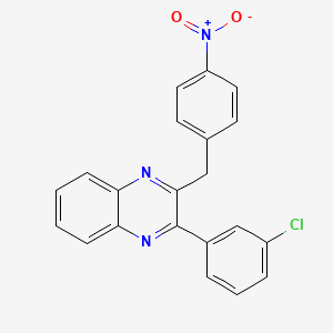 molecular formula C21H14ClN3O2 B12600177 Quinoxaline, 2-(3-chlorophenyl)-3-[(4-nitrophenyl)methyl]- CAS No. 649739-84-4