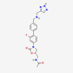 molecular formula C22H23FN6O3 B1260021 N-[3-(2-Fluoro-4'-{[(1H-[1,2,3]triazol-4-ylmethyl)-amino]-methyl}-biphenyl-4-yl)-2-oxo-oxazolidin-5-ylmethyl]-acetamide 