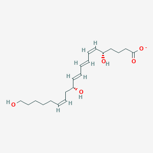 (5S,6Z,8E,10E,12R,14Z)-5,12,20-trihydroxyicosa-6,8,10,14-tetraenoate