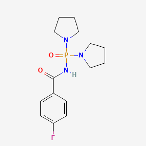 molecular formula C15H21FN3O2P B12600320 N-(Di(pyrrolidin-1-yl)phosphoryl)-4-fluorobenzamide CAS No. 879480-51-0