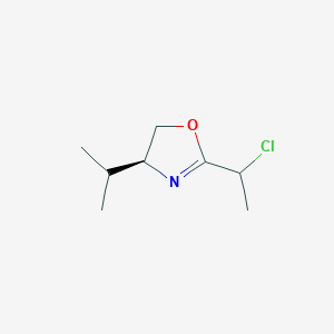 molecular formula C8H14ClNO B12600330 Oxazole, 2-(1-chloroethyl)-4,5-dihydro-4-(1-methylethyl)-, (4S)- CAS No. 648428-13-1
