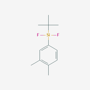molecular formula C12H18F2Si B12600344 Silane, (1,1-dimethylethyl)(3,4-dimethylphenyl)difluoro- CAS No. 647842-14-6