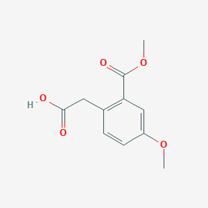 molecular formula C11H12O5 B12600345 [4-Methoxy-2-(methoxycarbonyl)phenyl]acetic acid CAS No. 916168-40-6