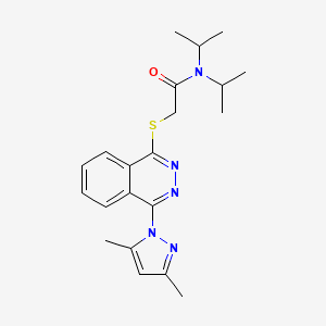 molecular formula C21H27N5OS B12600351 2-{[4-(3,5-Dimethyl-1H-pyrazol-1-yl)-1-phthalazinyl]sulfanyl}-N,N-diisopropylacetamide 