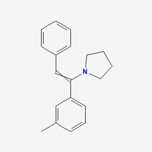 molecular formula C19H21N B12600358 1-[1-(3-Methylphenyl)-2-phenylethenyl]pyrrolidine CAS No. 912339-20-9