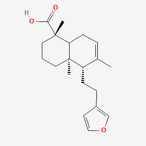 molecular formula C20H28O3 B1260036 (1S,4aR,5S)-5-[2-(3-furanyl)ethyl]-1,4a,6-trimethyl-2,3,4,5,8,8a-hexahydronaphthalene-1-carboxylic acid 