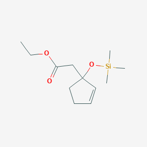 molecular formula C12H22O3Si B12600360 Ethyl {1-[(trimethylsilyl)oxy]cyclopent-2-en-1-yl}acetate CAS No. 649772-34-9