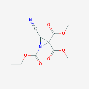 molecular formula C12H16N2O6 B12600378 1,2,2-Aziridinetricarboxylic acid, 3-cyano-, triethyl ester CAS No. 650607-58-2