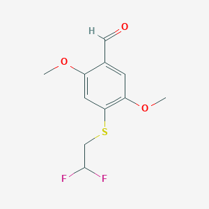 molecular formula C11H12F2O3S B12600412 Benzaldehyde, 4-[(2,2-difluoroethyl)thio]-2,5-dimethoxy- CAS No. 648956-98-3