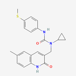 molecular formula C22H23N3O2S B12600420 1-cyclopropyl-1-[(6-methyl-2-oxo-1H-quinolin-3-yl)methyl]-3-(4-methylsulfanylphenyl)urea CAS No. 606095-05-0
