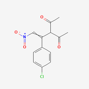 molecular formula C13H12ClNO4 B12600426 3-[1-(4-Chlorophenyl)-2-nitroethenyl]pentane-2,4-dione CAS No. 649755-35-1