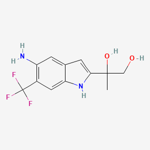 molecular formula C12H13F3N2O2 B12600441 2-[5-Amino-6-(trifluoromethyl)-1H-indol-2-yl]propane-1,2-diol CAS No. 915717-44-1