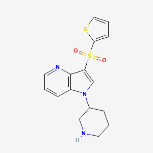 molecular formula C16H17N3O2S2 B12600445 1-(Piperidin-3-yl)-3-(thiophene-2-sulfonyl)-1H-pyrrolo[3,2-b]pyridine CAS No. 651024-73-6