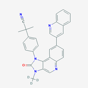 molecular formula C30H23N5O B126005 2-Methyl-2-[4-[2-oxo-8-quinolin-3-yl-3-(trideuteriomethyl)imidazo[4,5-c]quinolin-1-yl]phenyl]propanenitrile CAS No. 1133206-74-2