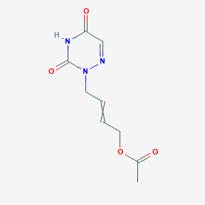 molecular formula C9H11N3O4 B12600535 4-(3,5-Dioxo-1,2,4-triazin-2-yl)but-2-enyl acetate CAS No. 872722-39-9
