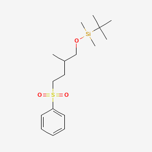 molecular formula C17H30O3SSi B12600558 Silane, (1,1-dimethylethyl)dimethyl[2-methyl-4-(phenylsulfonyl)butoxy]- CAS No. 646038-59-7