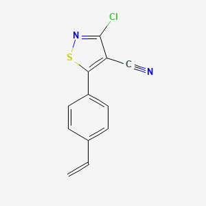 molecular formula C12H7ClN2S B12600582 4-Isothiazolecarbonitrile, 3-chloro-5-(4-ethenylphenyl)- CAS No. 647016-64-6