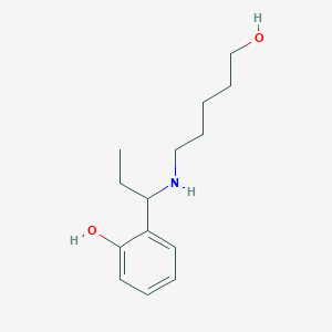molecular formula C14H23NO2 B12600584 Phenol, 2-[1-[(5-hydroxypentyl)amino]propyl]- CAS No. 651304-82-4