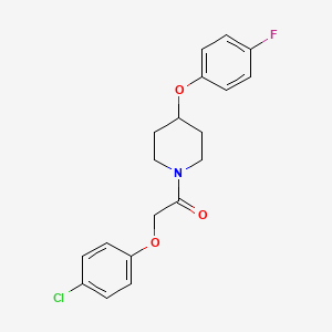 molecular formula C19H19ClFNO3 B12600600 Piperidine, 1-[(4-chlorophenoxy)acetyl]-4-(4-fluorophenoxy)- CAS No. 651300-90-2