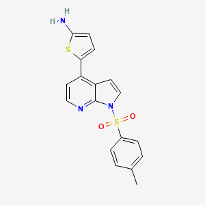 molecular formula C18H15N3O2S2 B12600607 2-Thiophenamine, 5-[1-[(4-methylphenyl)sulfonyl]-1H-pyrrolo[2,3-b]pyridin-4-yl]- 