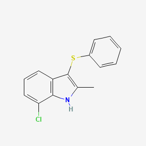 molecular formula C15H12ClNS B12600619 7-Chloro-2-methyl-3-(phenylsulfanyl)-1H-indole CAS No. 628736-28-7