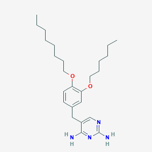 molecular formula C25H40N4O2 B12600648 5-{[3-(Hexyloxy)-4-(octyloxy)phenyl]methyl}pyrimidine-2,4-diamine CAS No. 650606-37-4