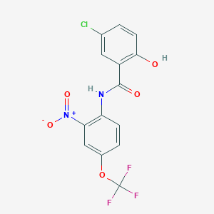 molecular formula C14H8ClF3N2O5 B12600763 5-Chloro-2-hydroxy-N-[2-nitro-4-(trifluoromethoxy)phenyl]benzamide CAS No. 634902-70-8