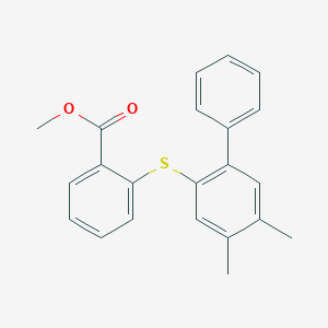 molecular formula C22H20O2S B12600786 Benzoic acid, 2-[(4,5-dimethyl[1,1'-biphenyl]-2-yl)thio]-, methyl ester CAS No. 638199-66-3