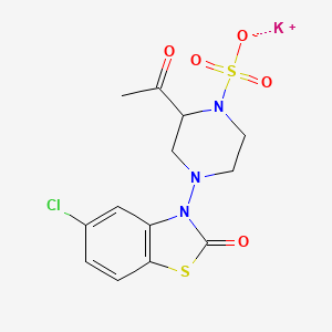 molecular formula C13H13ClKN3O5S2 B1260080 Potassium 4-(5-chloro-2-oxo-3(2H)-benzothiazolyl)acetyl-1-piperazine sulfonate CAS No. 87925-15-3