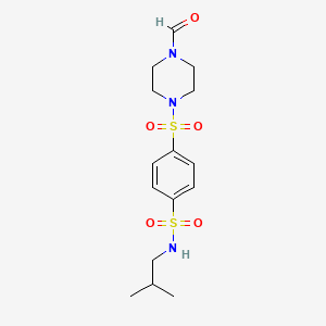 molecular formula C15H23N3O5S2 B12600802 4-(4-Formylpiperazine-1-sulfonyl)-N-(2-methylpropyl)benzene-1-sulfonamide CAS No. 604761-98-0