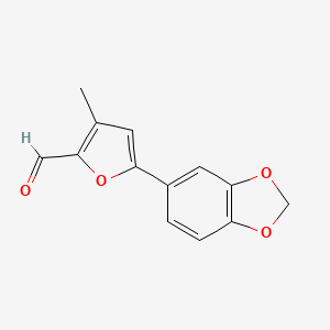 molecular formula C13H10O4 B12600809 2-Furancarboxaldehyde, 5-(1,3-benzodioxol-5-yl)-3-methyl- CAS No. 646038-77-9