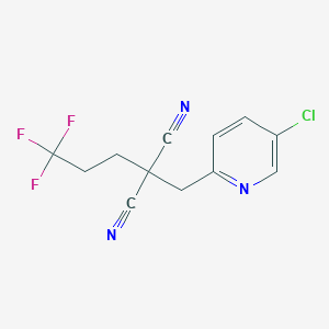 molecular formula C12H9ClF3N3 B12600860 [(5-Chloropyridin-2-yl)methyl](3,3,3-trifluoropropyl)propanedinitrile CAS No. 647839-86-9