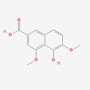 molecular formula C13H12O5 B12600864 2-Naphthalenecarboxylic acid, 5-hydroxy-4,6-dimethoxy- 