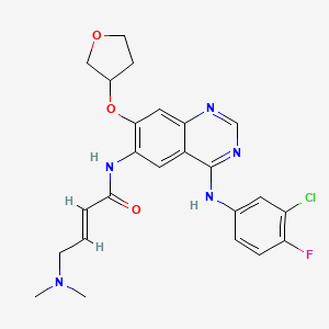 molecular formula C24H25ClFN5O3 B1260087 N-[4-[(3-chloro-4-fluorophenyl)amino]-7-[[(3S)-tetrahydro-3-furanyl]oxy]-6-quinazolinyl]-4-(dimethylamino)-2-Butenamide 