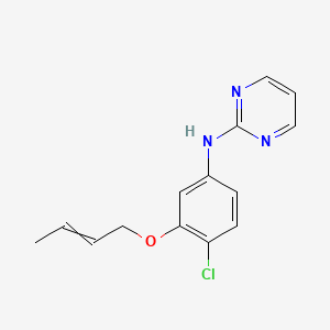 molecular formula C14H14ClN3O B12600890 N-{3-[(But-2-en-1-yl)oxy]-4-chlorophenyl}pyrimidin-2-amine CAS No. 915774-20-8