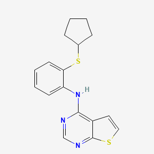 molecular formula C17H17N3S2 B12600915 N-[2-(Cyclopentylsulfanyl)phenyl]thieno[2,3-d]pyrimidin-4-amine CAS No. 917906-83-3