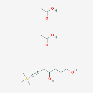molecular formula C15H30O6Si B12600972 Acetic acid;5-methyl-7-trimethylsilylhept-6-yne-1,4-diol CAS No. 645615-32-3