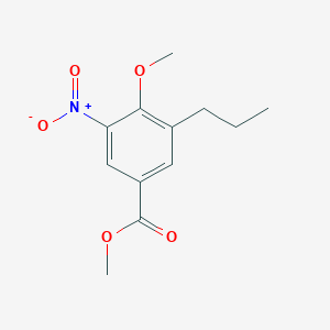 molecular formula C12H15NO5 B12601121 Methyl 4-methoxy-3-nitro-5-propylbenzoate CAS No. 647856-00-6