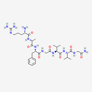 molecular formula C32H53N11O7 B12601127 N~5~-(Diaminomethylidene)-L-ornithyl-D-alanyl-L-phenylalanylglycyl-L-valyl-L-valylglycinamide CAS No. 649727-63-9