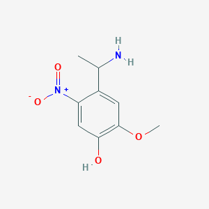 molecular formula C9H12N2O4 B12601133 4-(1-Aminoethyl)-2-methoxy-5-nitrophenol CAS No. 917762-48-2