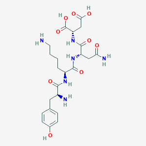 molecular formula C23H34N6O9 B12601321 L-Tyrosyl-L-lysyl-L-asparaginyl-L-aspartic acid CAS No. 915224-21-4