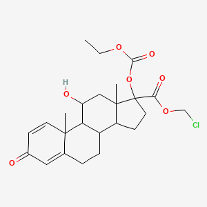 Chloromethyl 17-ethoxycarbonyloxy-11-hydroxy-10,13-dimethyl-3-oxo-7,8,9,11,12,14,15,16-octahydro-6H-cyclopenta[a]phenanthrene-17-carboxylate