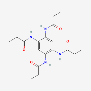 molecular formula C18H26N4O4 B12601340 1,2,4,5-Tetrakis(propionylamino)benzene CAS No. 631869-09-5