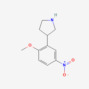 molecular formula C11H14N2O3 B12601378 3-(2-Methoxy-5-nitrophenyl)pyrrolidine CAS No. 648901-40-0