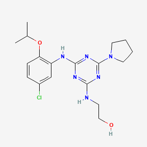 2-[[4-(5-Chloro-2-propan-2-yloxyanilino)-6-(1-pyrrolidinyl)-1,3,5-triazin-2-yl]amino]ethanol